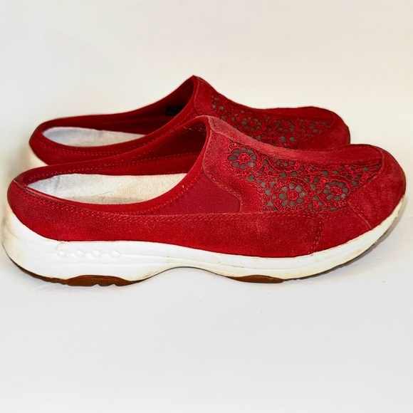 Red Easy Spirit “Travel Lace” Slip-On Comfort Clogs Mules, Sz 8 - Picture 4 of 12